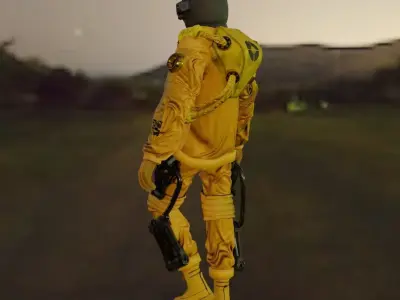 Space suit - Astro Biohazard unit 1 Low-poly 3D model