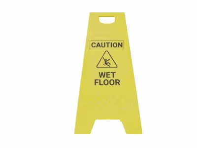 The warning sign Wet Floor Low-poly 3D model