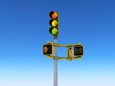 Traffic Lights Low-poly 3D model