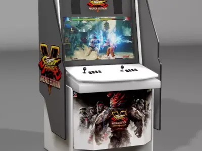 Arcade street fighter v machine Low-poly 3D model