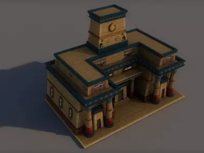 Ancient Egyptian Temple Low-poly 3D model