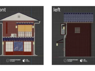 Shop  Japanese-style shop 3D model