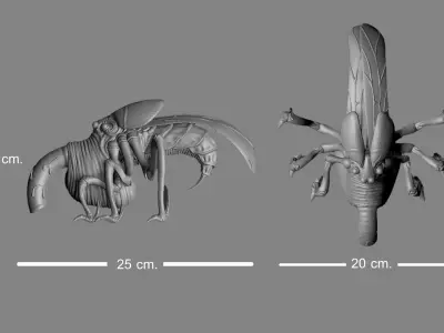 Alien Earth  Beetle like Creature  3D Model 3D print model