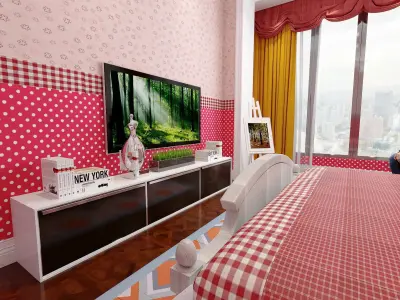 Girls Bedroom Inspiring Spaces 3D model