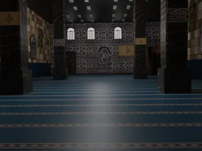 Mosque Interior Low-poly 3D model