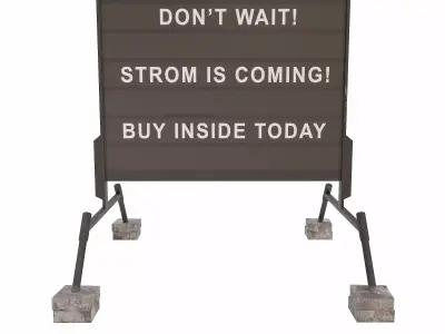 Road side information board 3d model Low-poly 3D model