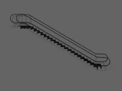 Escalator animated Low-poly 3D model