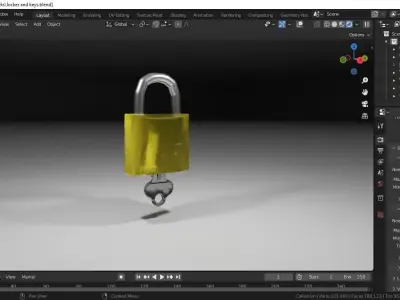 Lock and Key 3D model