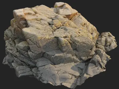 3d scanned rock cliff U 3D model