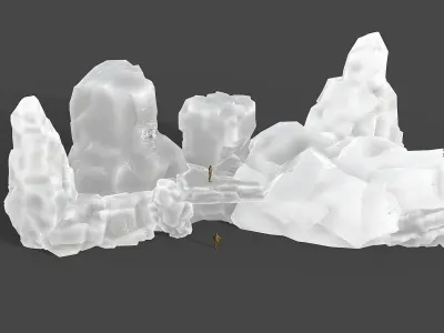 Mountain ice rocks - 3D Models PBR Pack 12 Low-poly 3D model