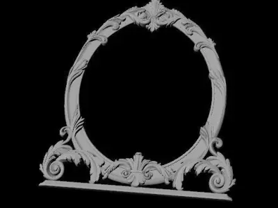 mirror ornate gold frame 3D model