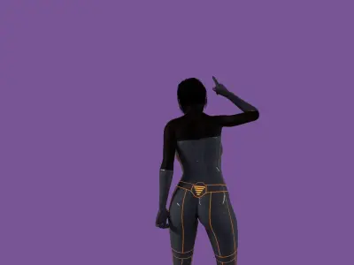 Sci Fi Girl Low-poly 3D model