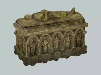 kingdom King Grave Low Poly 3D Model Low-poly 3D model