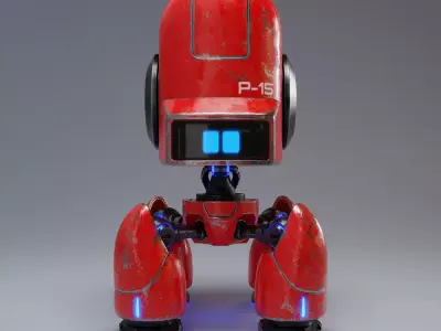 Cute Spider Robot Red 3D model