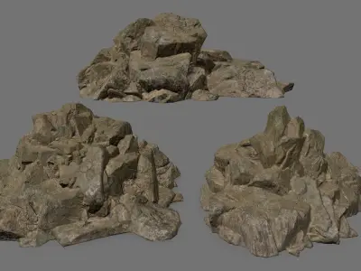 Rock Set Low-poly 3D model 26