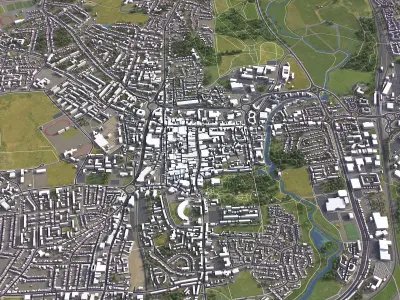 Colchester - 3D City Model Low-poly 3D model