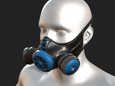 Gas mask helmet 3d model military combat fantasy  3D model