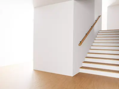 Interior with Staircase - Base Unfurnished Environment Low-poly 3D model
