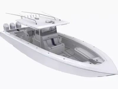 Midnight Express 37ft Open Boat Low-poly 3D model