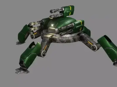 Sci Fi Quad Bot - Low Poly - Game Ready - PBR Low-poly 3D model purchase