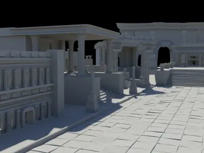 ancient greek roman temples buildings architecture 3D model