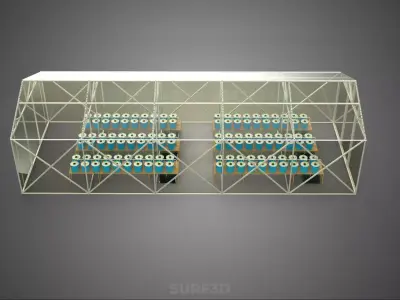 DUTCH BUCKET HYDROPONIC SYSTEM IN GREENHOUSE HOTHOUSE GLASSHOUSE 3D model