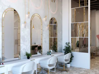 Beauty Salon Interior Scene 3D model  3D model
