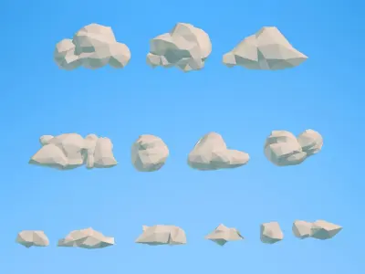 Low Poly Clouds Pack 2 Low-poly 3D model