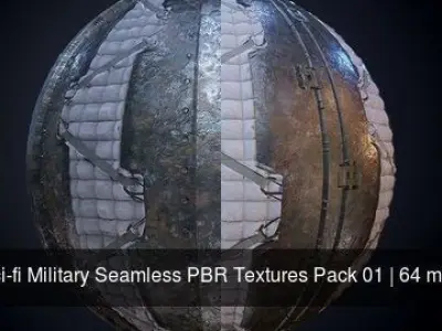 64 Sci-fi Military Seamless PBR Textures Collection 01 Texture