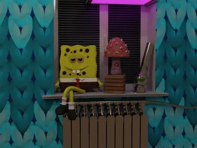 Stoned SpongeBob 3D model