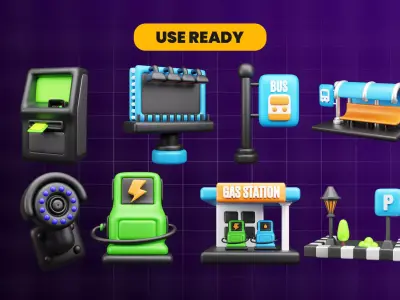 Public Facilities 3D Icon Pack 3D model