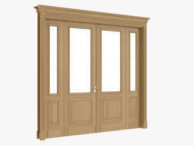 Door classic with glass quad 01 3D model
