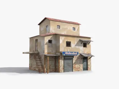 19 Slum Collection Low-poly 3D model  3D Model Pack