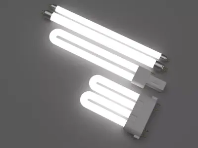 Illuminated Fluorescent Tubes Set 3D model