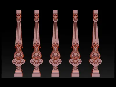Carved decor for stairs 3D print model