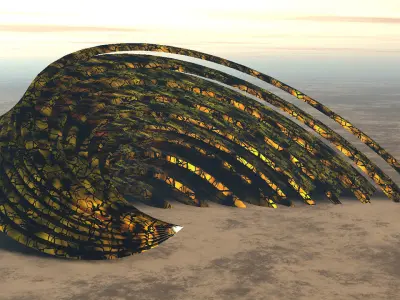 Spiral dome building on alien planet 3D model