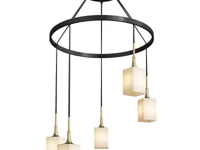 Chelsea Chandelier Opal Square Glass Low-poly 3D model