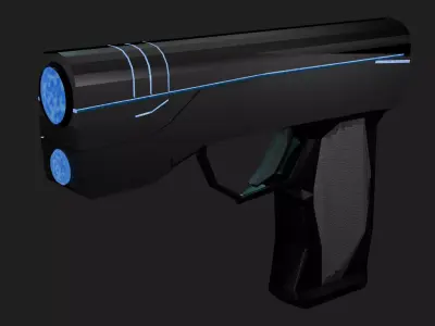Futuristic Energy Pistol  Sci Fi Handgun 3D Model Low-poly 3D model