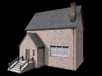 old house Low-poly 3D model 6