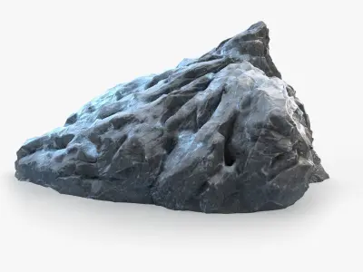 Snow Cliff Boulders Low-poly 3D model