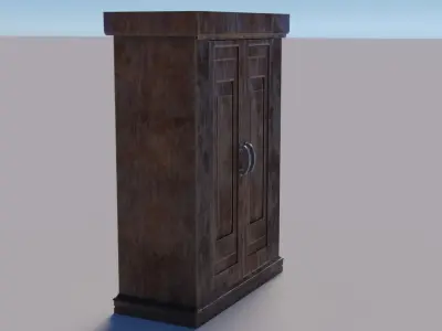 Old Wooden Cabinet 3D model