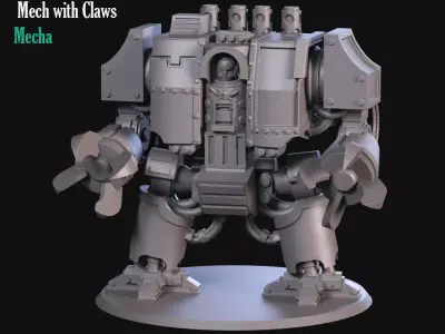 Heavy Mecha with claws 3D print model