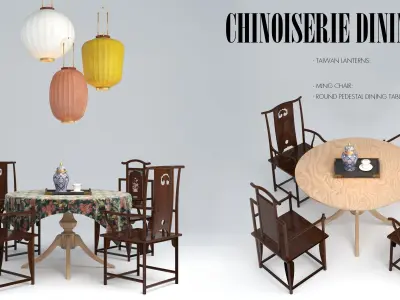 CHINOISERIE DINING TABLE 3D model