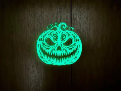 Glow in the Dark Jack O Lantern Wall Art  3D print model