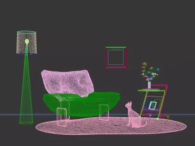 Modern mid-century leisure chair Minotti 3D model