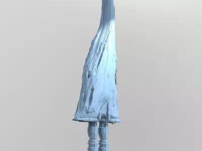 asteroid moon sword pillar 3D model