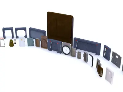 Star Wars Doors collection 1-6 scale Hottoys 3D Model Pack