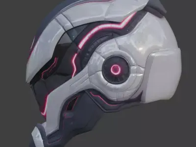 Cyber-Synthetic Scout Helmet 3D Model Low-poly 3D model