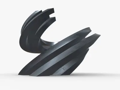 Curved Futuristic Building Steel 3D model