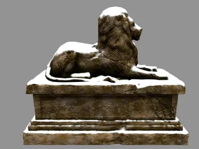 Lion Statue 30 Low-poly 3D model